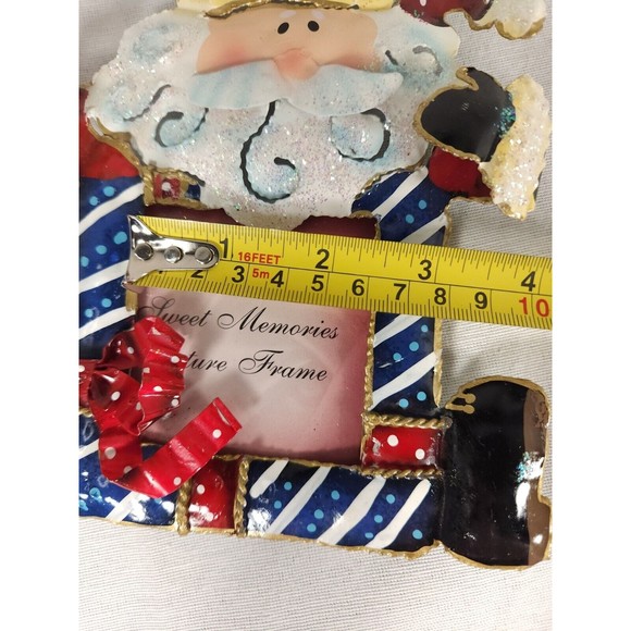 Christmas glitter Santa Metal Photo Frame for small or wallet photo 2.5x2.5 - Picture 11 of 12